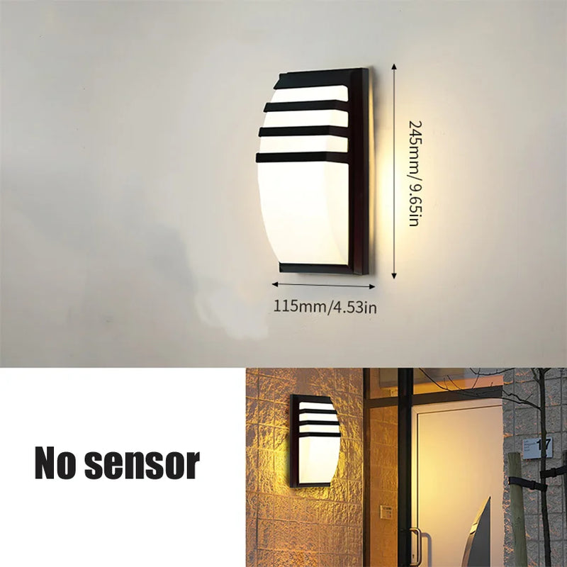 Led Outdoor Wall Light Waterproof IP66 Motion Sensor Led Outdoor Lighting Porch Lights Balcony Garden Lights Outdoor Wall Lamp