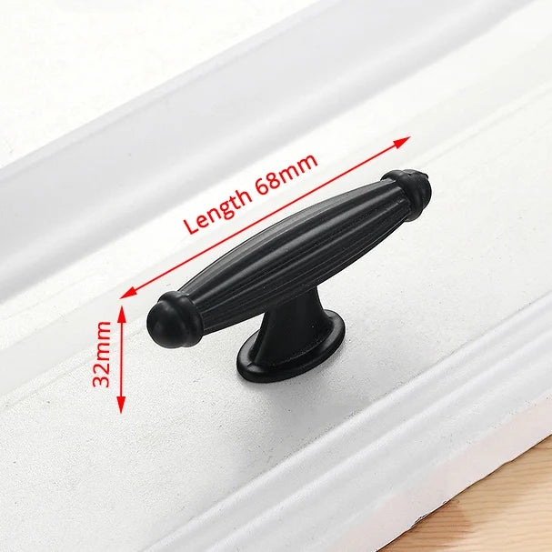 Aluminum Alloy Black Cabinet Handles American Style Solid Kitchen Cupboard Pulls Drawer Knobs Furniture Handle Hardware