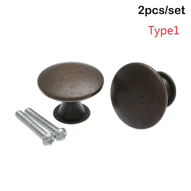 2Pcs Round Shape Wardrobe Pulls Drawer Knob Cabinet Pulls Kitchen Cupboard Door Handle Practical Furniture Fittings Hardware