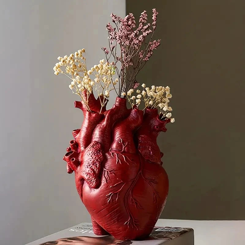 New Simulation Heart Shape Resin Vase 4 Colors Heart-shaped Arrangement Potted Plant Suitable For Home Study Office Ornament