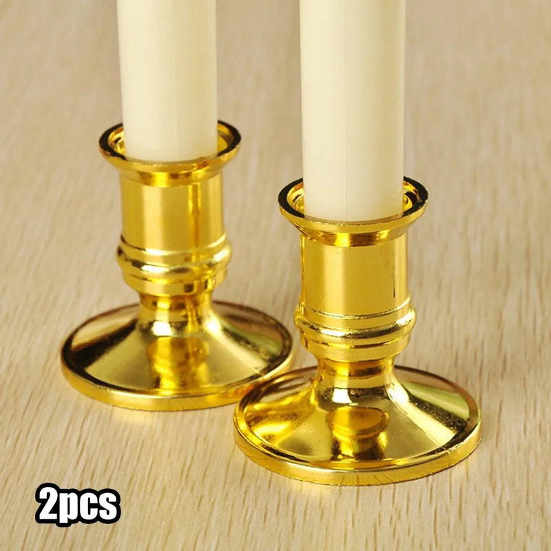 2pcs Taper Standard Candle Holders Candlestick Dinner Decorative Holder For Wedding Birthday Party Desktop Decor Ornaments