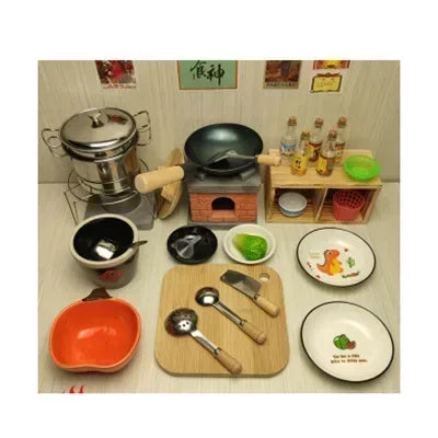 Dollhouse Mini Kitchen Furniture Toys Full Set Models for Doll House Kitchen Furniture Decorative Accessories