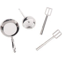 1 Set 1:12 Dollhouse Miniature Metal Mini Pot Set Doll House Kitchen Furnitures Cookware Pans Model Toys