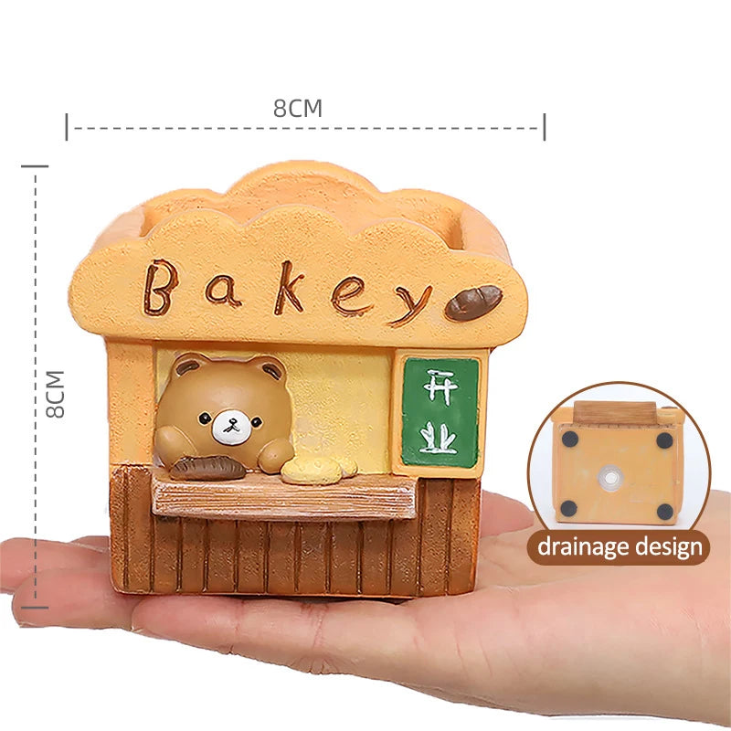 Creative Flower Pot for Succulents Cactus, Decorative Garden Pots for Mini Plants, Bakery Sushi Themed Planter Home Decor