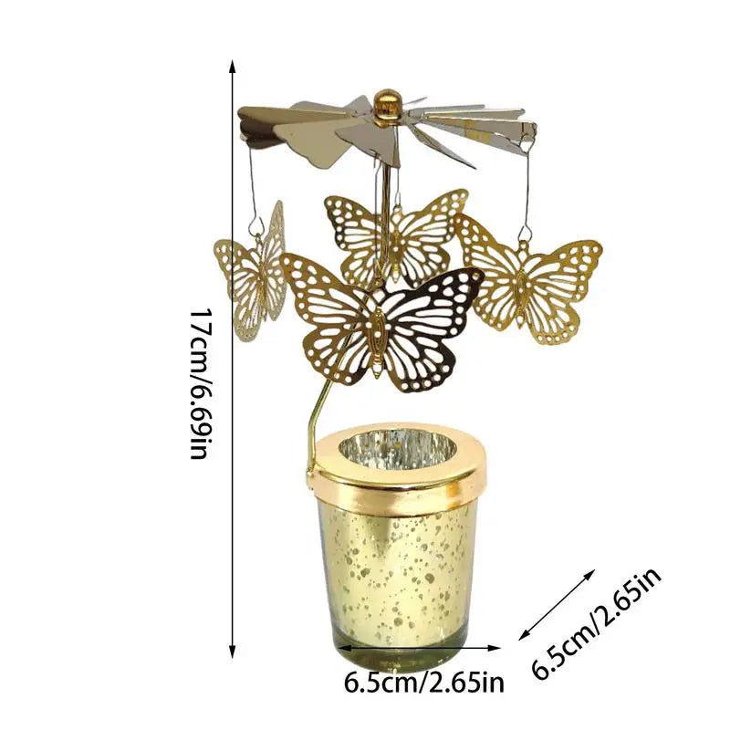 Heat Rotating Candle Holder Louis The Thirteenth Demon Fairy Carousel Butterfly Rabbit Candlelight Dinner Props