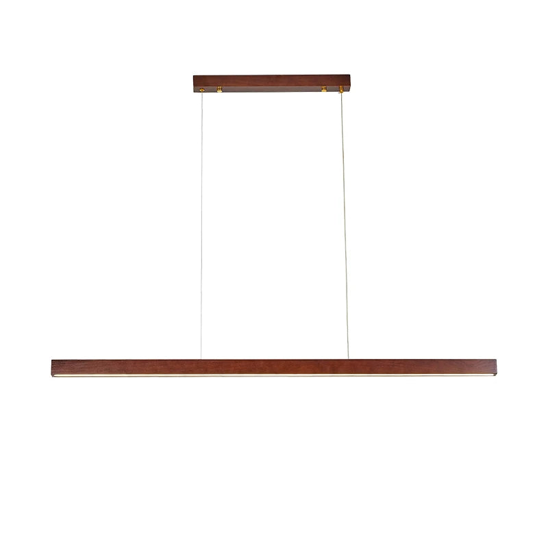 Wooden Pendant Lights Hanging Lamp Modern Table LED Long Linear Light Kitchen Island Lighting for Dining Living Room Office