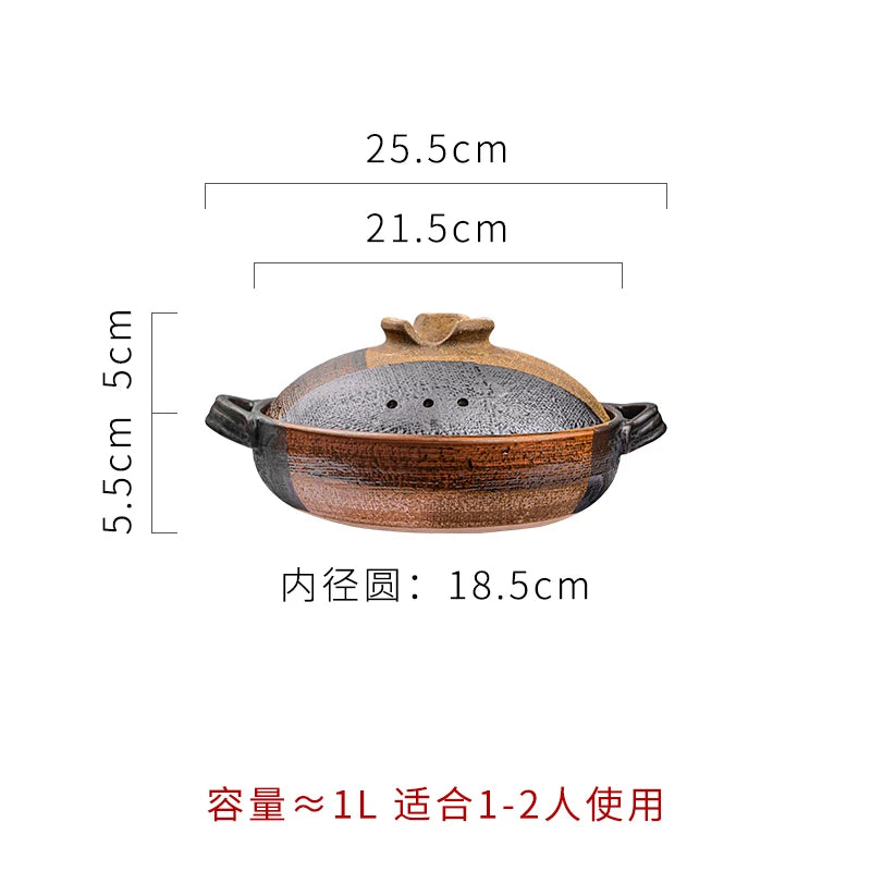 Japanese casserole small breakfast stew pan rice soup stewpan high temperature resistant ceramic clay pot gas cooker