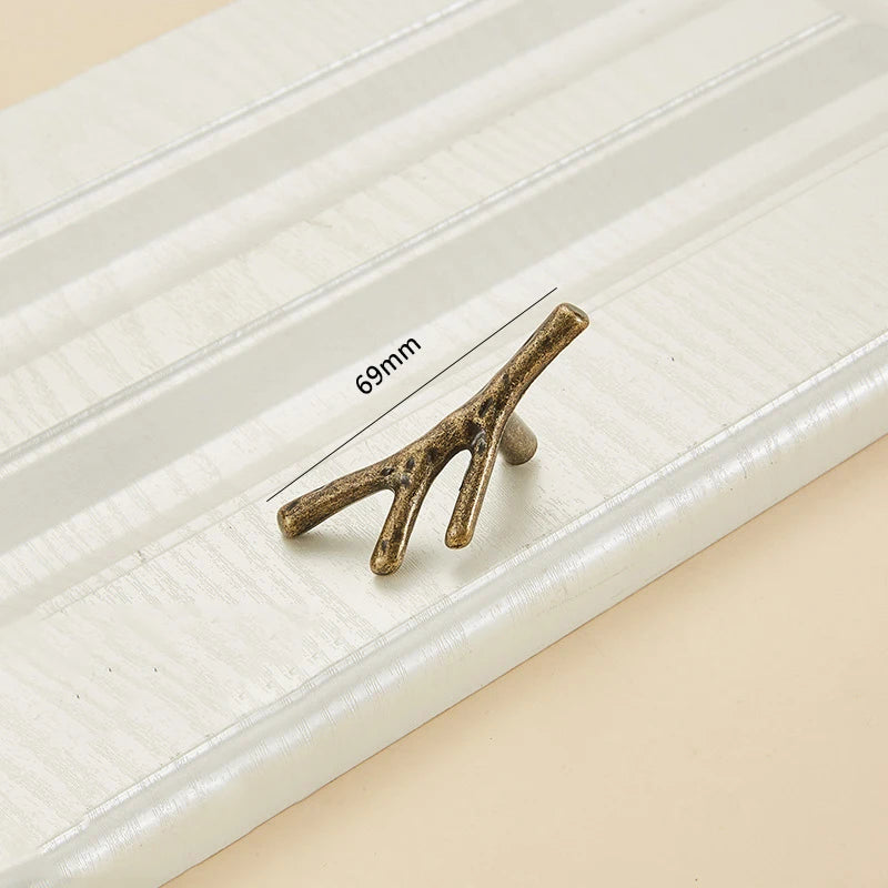 Vintage Tree Branch Furniture Handle Zinc Alloy Kitchen Cabinet Drawer Knob Wardrobe Cupboard Closet Door Pull Hardware Black