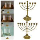 Candlestick Jewish Holder Hanukkah Decoration Menorah for Desk Living Room