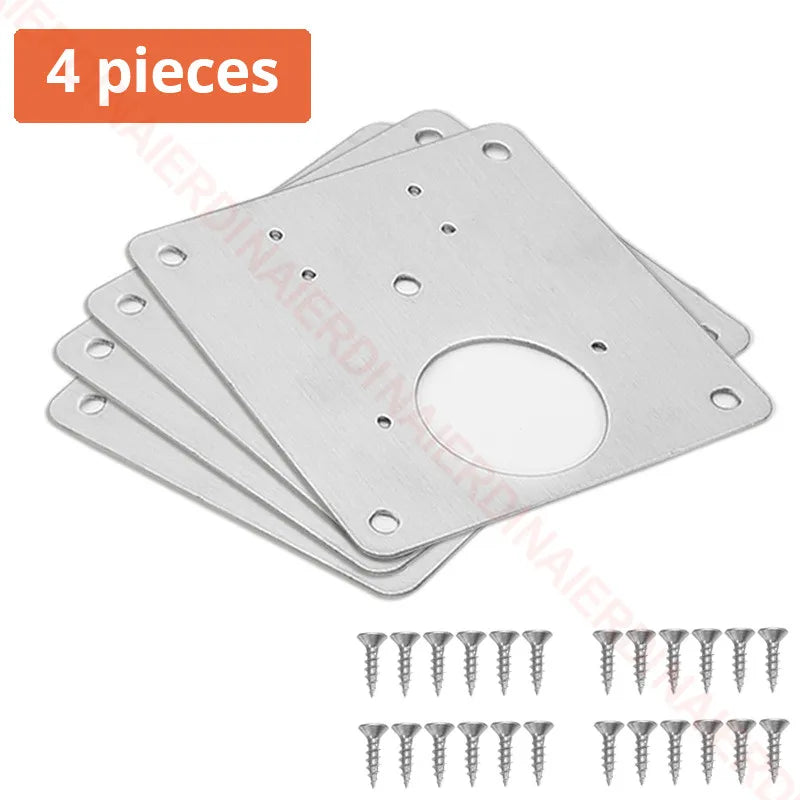 NAIERDI Stainless Steel Hinge Repair Plate Furniture Cabinet Door Panel Connection Plastic Repair Plate Hardware Accessories