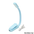 USB Mini LED Book Night 3 Light Color Adjustable Brightness Clip-On Study Reading Lamp Rechargeable for Travel Bedroom Reading