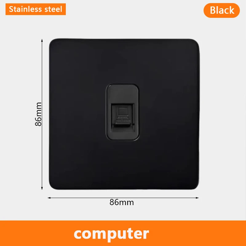 Eu Black Retro Toggle Wall Light Switch belt. Antique Switch socket with USB charging. 220V1gang2way Speed control switch