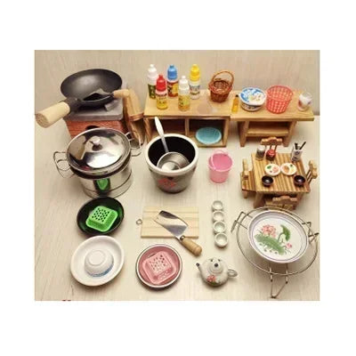 Dollhouse Mini Kitchen Furniture Toys Full Set Models for Doll House Kitchen Furniture Decorative Accessories