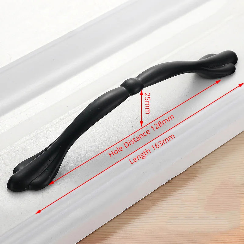 Aluminum Alloy Black Cabinet Handles American Style Solid Kitchen Cupboard Pulls Drawer Knobs Furniture Handle Hardware