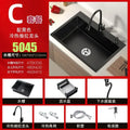 Stainless Steel Kitchen Sinks Black Nano Large Single Tank Countertop Basin Home Kitchen Vegetable Sink 304 Thickened Wash Basin