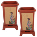 2 Sets Orchid Pot Large Flower Pots Decor Plant Planter Small Indoor Plants Nursery for Resin Spring Outdoor Potted