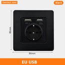 Eu Black Retro Toggle Wall Light Switch belt. Antique Switch socket with USB charging. 220V1gang2way Speed control switch
