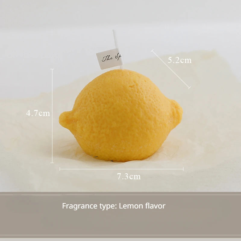 INS Decorative Fragrance Gift Lemon Candle DIY Fragrance Birthday Gift with Hand Gift Imitation Fruit Candle Scented Candles