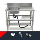 Household Vegetable Washing Basin with Bracket Commercial Stainless Steel Kitchen Sinks Kitchen Workbench Washing Single Sink