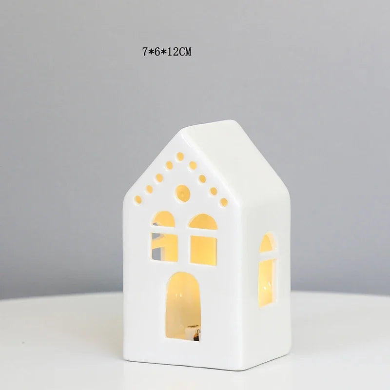 Modern Lantern House Candle Lanterns Vintage Lantern Decor for Halloween, Christmas, Home Decor, Tabletop, Fireplace Shelf Decor