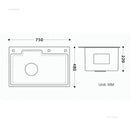 Light Luxury Silver Nano Sink for Kitchen Modern Stainless Steel Three-hole Kitchen Sinks Creative Household Sinks for Balcony