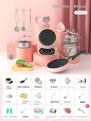 Mini Simulation Kitchen Toys Real Cooking Small Kitchen Pots Children Cooking Is Edibletoys Kitchenware Set Girl Gift