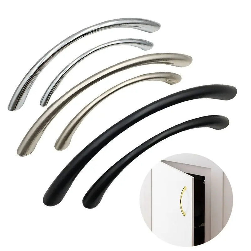 Curved Handles Wardrobe Cabinet Pull Handles Drawer Knobs Zinc Alloy Cupboard Door Handle Furniture Fitting Home Hardware