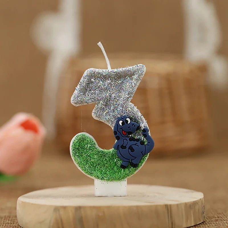 Dinosaur Birthday Candles for Cake Soywax Candle Bithday Number Candle for Boy Party Cake Topper Decorative