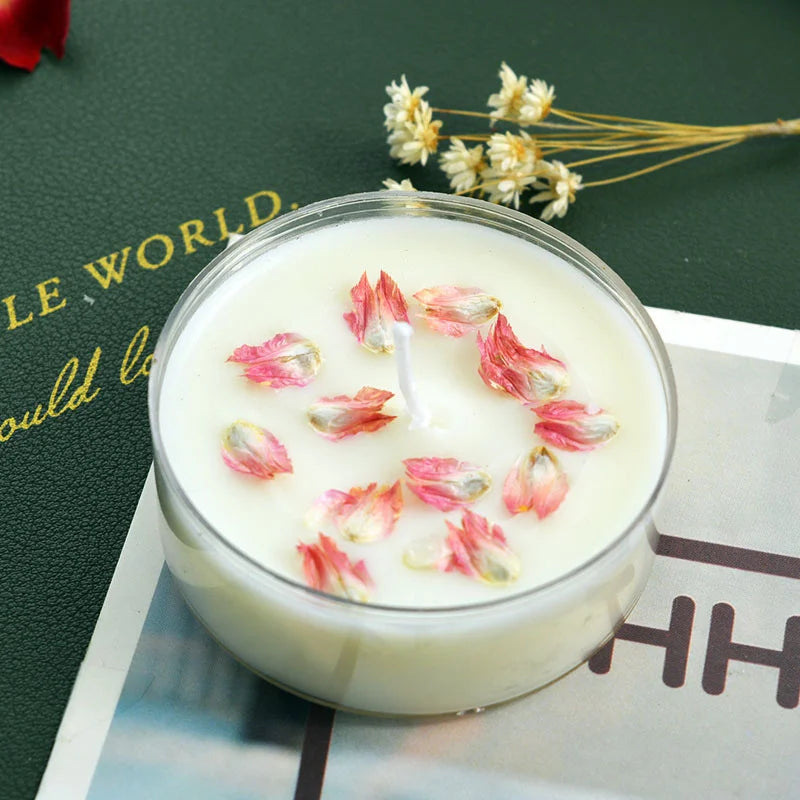 1Pc Mini Natural Plant Scented Nile Garden Aromatic Candle Low Temperature Handmade Candles  Romantic Gifts Home Decoration
