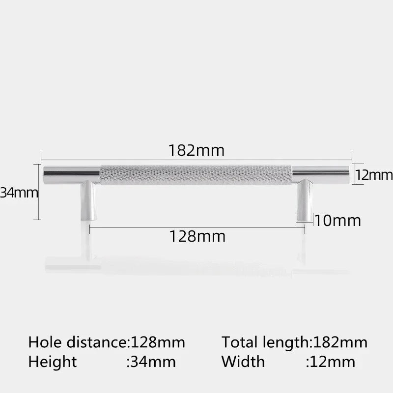 KK&FING Round Rod Knurled Carved Aluminum Alloy Furniture Door Handles Cabinet Drawer Knobs Bedroom Wardrobe Door Pulls Hardware