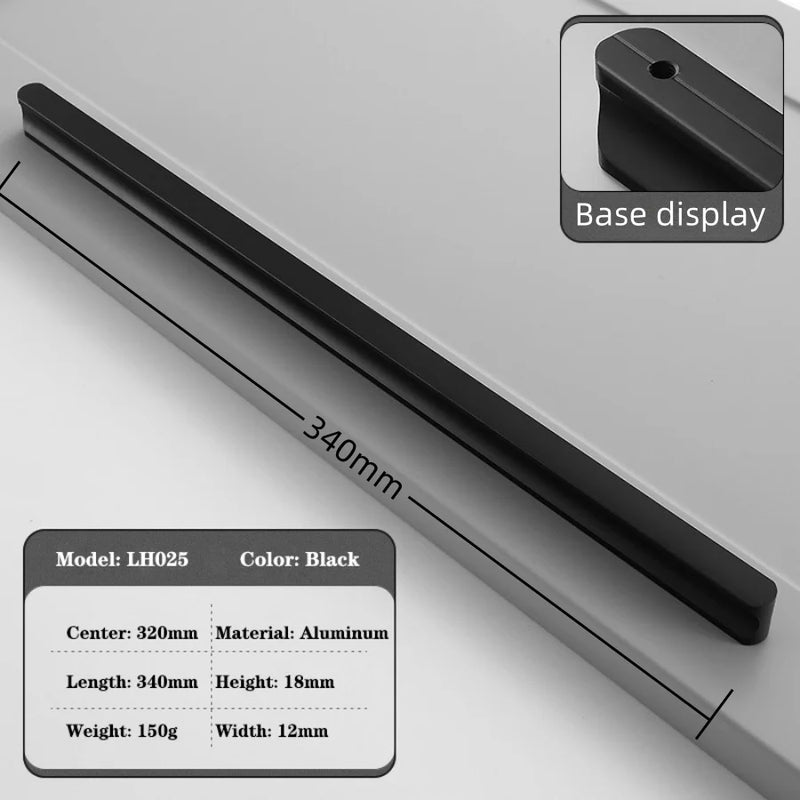 500mm 800mm 1000mm Closet Kitchen Cabinet Pull Long Handles for Wardrobe and Cupboard Drawer Knobs Furniture Handles Pulls