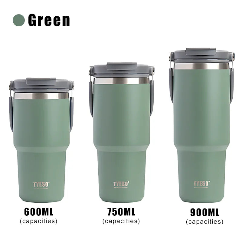 Tyeso 900ml Stainless Steel Thermos Bottle Coffee Cup Portable Insulation Cold And Hot Travel Fitness Mug Leakproof Vacuum Flask