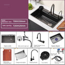 Nordic Metal Kitchen Sinks for Bar Counter Smart Digital Display with Cup Washer Sinks Light Luxury Design Sink for Dining Room