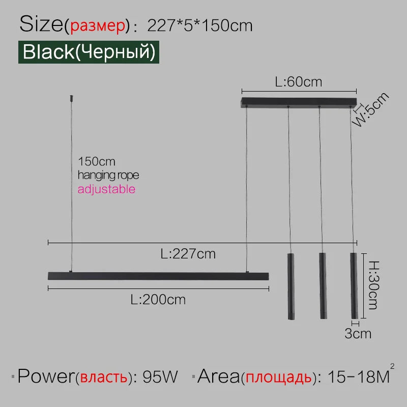 dining room lamp kitchen lights word long restaurant chandelier modern minimalist office lamps Nordic bar island chandeliers