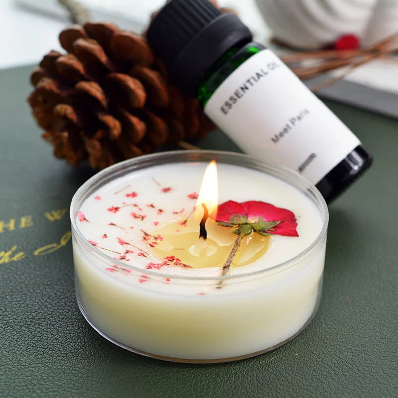 1Pc Mini Natural Plant Scented Nile Garden Aromatic Candle Low Temperature Handmade Candles  Romantic Gifts Home Decoration