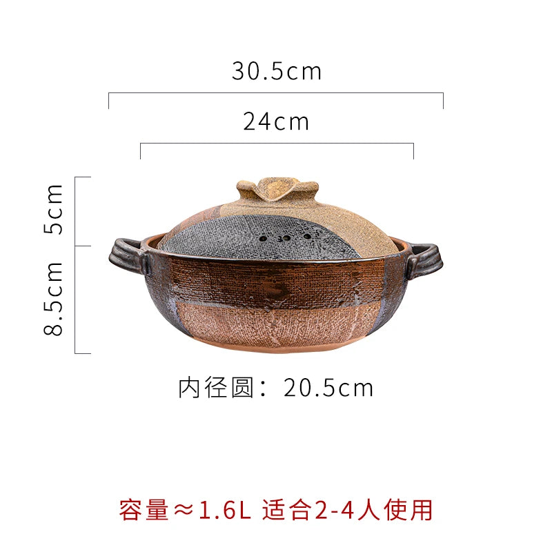 Japanese casserole small breakfast stew pan rice soup stewpan high temperature resistant ceramic clay pot gas cooker