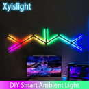 Splicing Light DIY Atmosphere Light RGB Smart Wall Light Voice Control Lamp for Esports Room Bedroom Bar Decoration Night Light