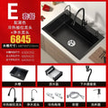 Stainless Steel Kitchen Sinks Black Nano Large Single Tank Countertop Basin Home Kitchen Vegetable Sink 304 Thickened Wash Basin