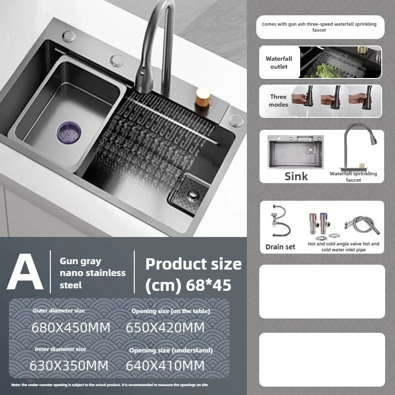 Kitchen Accessories Basin Large Thickened 304 Sink Stainless Steel Sink Single Vegetable Basin Dishwasher Table Stainless Steel