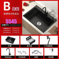 Stainless Steel Kitchen Sinks Black Nano Large Single Tank Countertop Basin Home Kitchen Vegetable Sink 304 Thickened Wash Basin