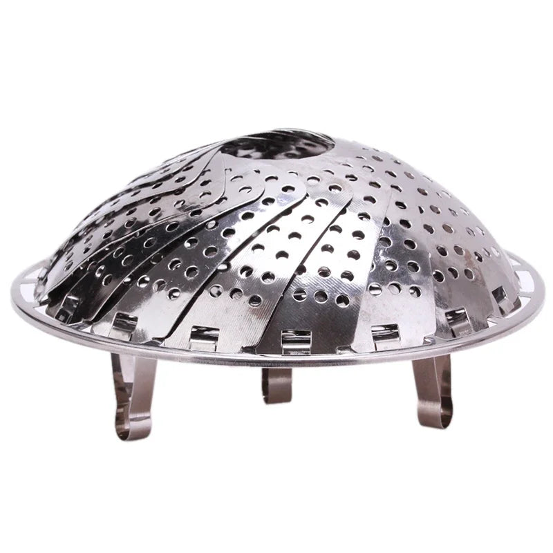 Multifunctional Steamer Plate Disk, Stainless Steel, Silver Magic, Retractable, Folding, Steaming Fruit