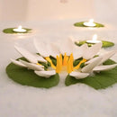 Floating Lotus Bath Wine Glass Holder and Candle Float Set for Tub Tealight Holder Wine Bottle Stand and Elegant Bathroom Decor
