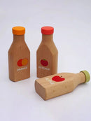 Montessori Kitchen Toys Wooden Kitchen Play House Simulation Play House Condiment Bottles Educational Toy for Children Gift