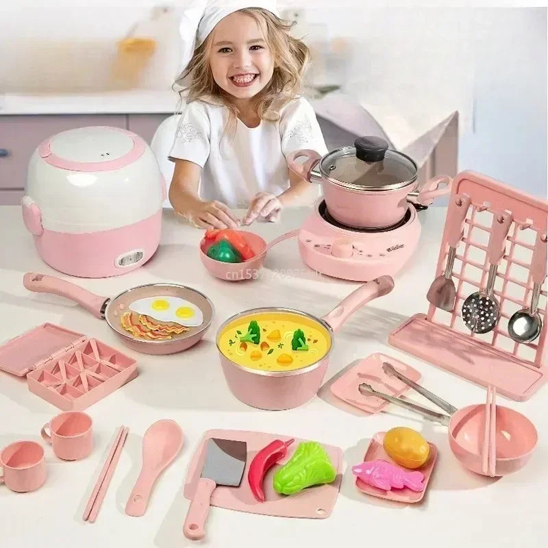 New Funny Kitchen Toys Girl  Can Cook  Mini Kitchen Items Real Cooked Family Toy Set Birthday Gift Girl Toys Kitchen Accessories