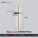 Black long strip wall lamp bedroom bedside lamp modern minimalist wall lamp living room TV background line wall light