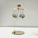 Stainless Steel Gold Round Disc Candlestick Christmas Gift Aromatherapy Running Horse Light Romantic Rotating Candle Holder