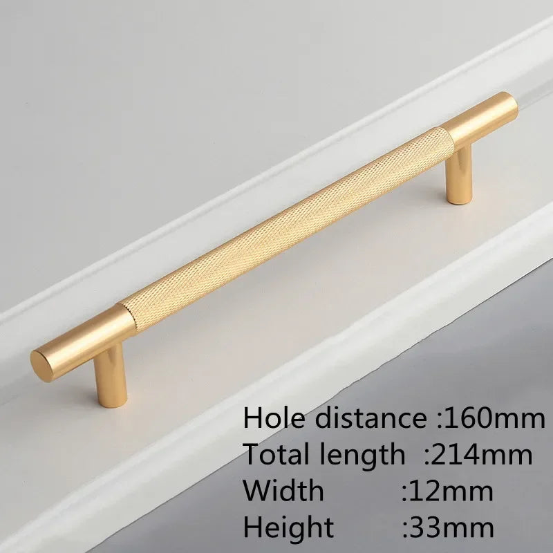 KK&FING Round Rod Knurled Carved Aluminum Alloy Furniture Door Handles Cabinet Drawer Knobs Bedroom Wardrobe Door Pulls Hardware