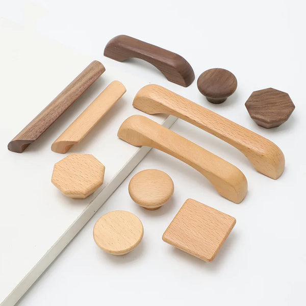 1pc Log Style Kitchen Cabinet Handle Drawer Solid Wood Furniture Wooden Door Drawer Knobs Cupboard Handles for Furniture