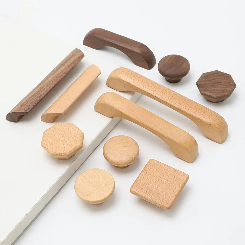 1pc Log Style Kitchen Cabinet Handle Drawer Solid Wood Furniture Wooden Door Drawer Knobs Cupboard Handles for Furniture