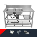 Household Vegetable Washing Basin with Bracket Commercial Stainless Steel Kitchen Sinks Kitchen Workbench Washing Single Sink